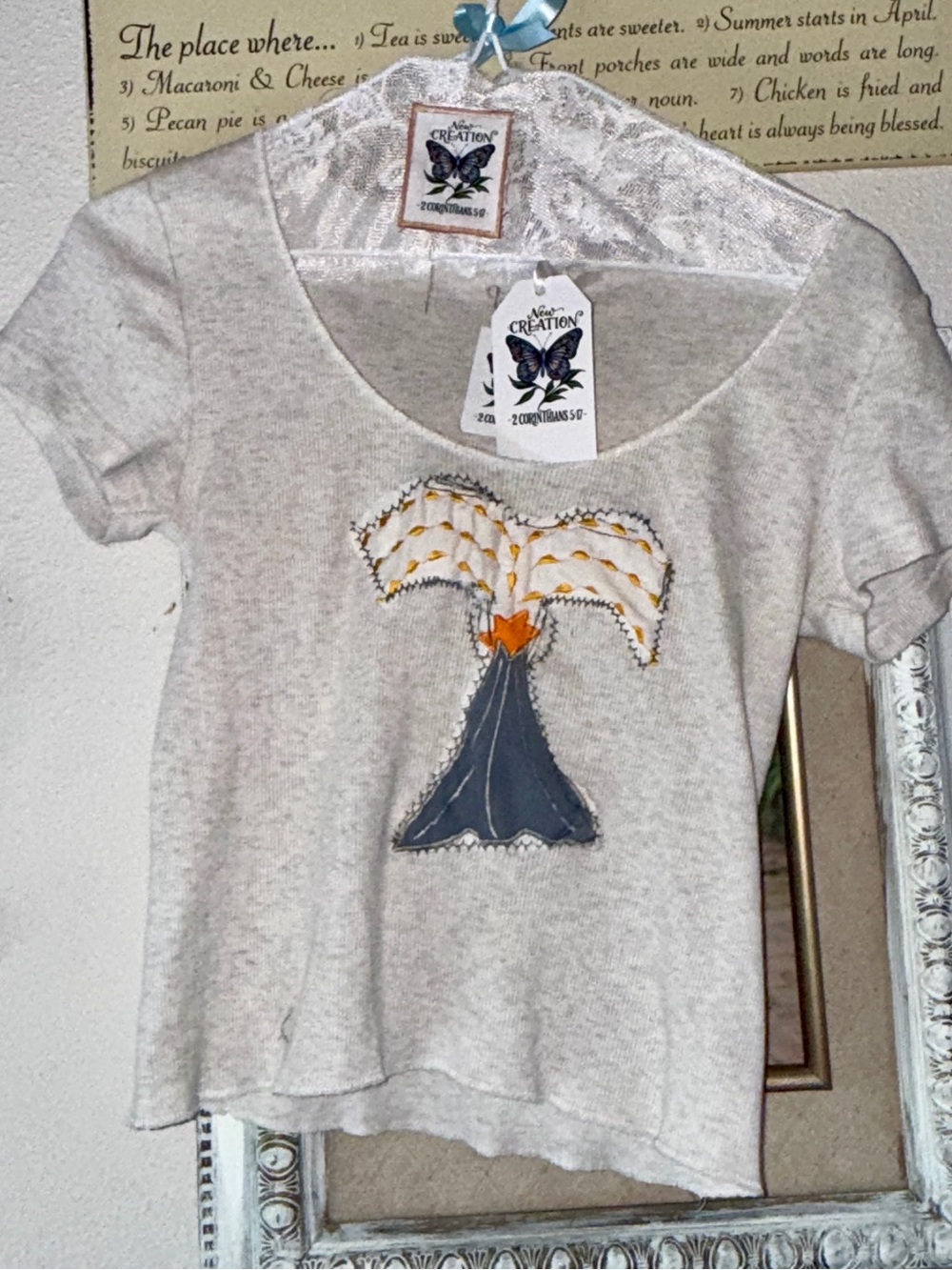 Brandy Melville Volcano patch top Upcycled